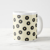 Black Daisy Pattern Extra Grote Beker (Voorkant rechts)
