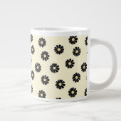 Black Daisy Pattern Extra Grote Beker (Rechts)