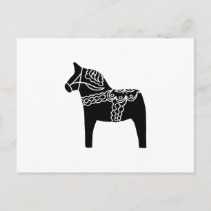 Black Dala Horse Briefkaart