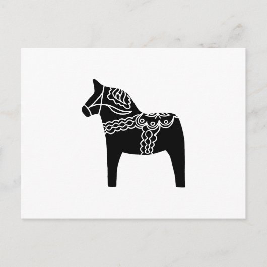 Black Dala Horse Briefkaart (Voorkant)