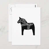 Black Dala Horse Briefkaart (Voorkant / Achterkant)
