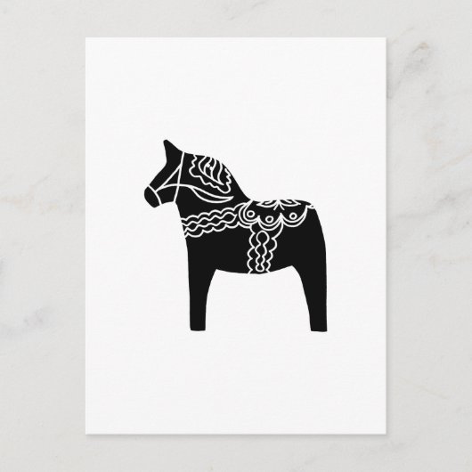 Black Dala Horse Briefkaart (Voorkant)