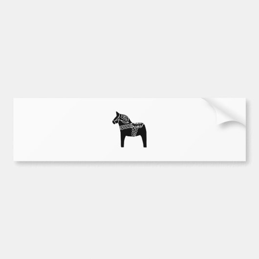 Black Dala Horse Bumpersticker (Voorkant)