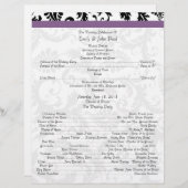 Black Damak Swirls Wedding Program (Voorkant / Achterkant)