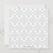 Black Damask 5 Monogramme Nom Mariage Invitations (Dos)