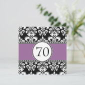 Black Damask 70e anniversaire Invitation Purple Ma (Debout devant)