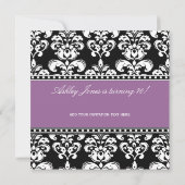 Black Damask 70e anniversaire Invitation Purple Ma (Dos)