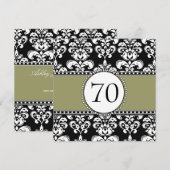 Black Damask - 70e anniversaire Invitations page (Devant / Derrière)