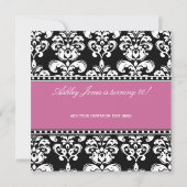 Black Damask 70th Birthday Invitations Dusty Roos Kaart (Achterkant)