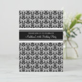 Black Damask 85th Birthday Party Invitations (Debout devant)