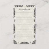 Black Damask Appointment Visitekaartje Afsprakenkaartje (Achterkant)