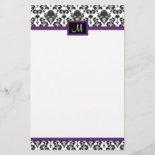 Black Damask briefpapier