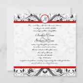 Black Damask Butterfly zwemt Red Trim Weddenschap Kaart (Voorkant)