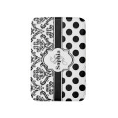 Black  Damask Cute Polka Dots Badmat (Voorkant Verticaal)