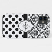 Black  Damask Cute Polka Dots i Case-Mate iPhone Case (Achterkant (horizontaal))