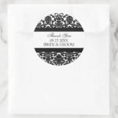 Black Damask Dank u bruiloft gunst Labels (Tas)