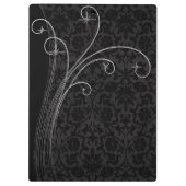 Black Damask en Grey Swirls Klembord (Achterkant)