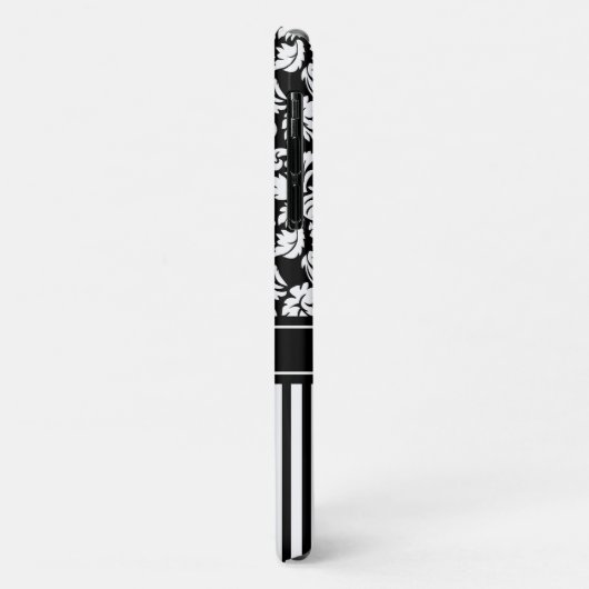 Black Damask en Stripes Case-Mate iPhone Case (Achterkant/links)