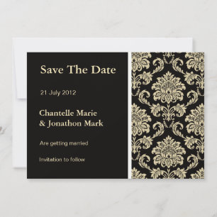 Black Damask Enregistrer La Carte Date