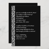 Black Damask Gothic Invitation Kaart (Voorkant / Achterkant)