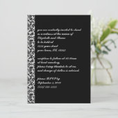 Black Damask Invitation gothique Vintage (Debout devant)