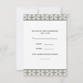 Black Damask Lace Bow noir blanc RSVP (Dos)