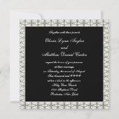 Black Damask Lace Diamond Wedding Invitations (Dos)