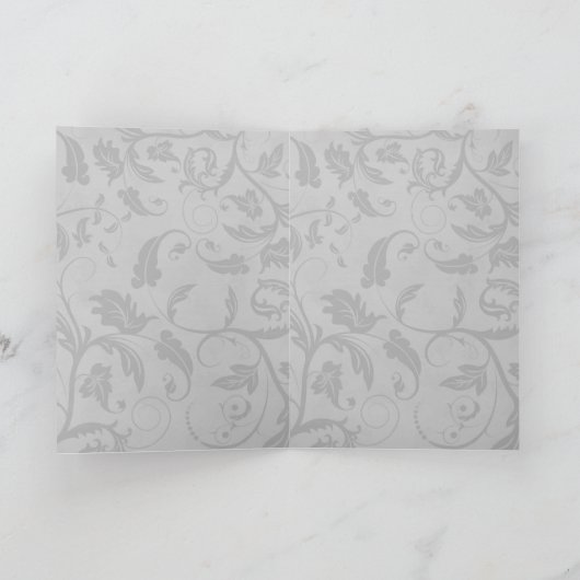 Black Damask Monogrammed Deluxe Salutation (Intérieur)