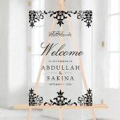 Black Damask Muslim Wedding Welcome