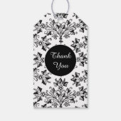 Black  Damask Pattern Aangepast Dank u Label Cadeaulabel (Voorkant)