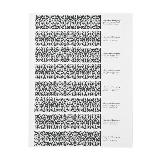 Black Damask Pattern Graduation (Vel)