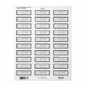 Black Damask Pattern Graduation Etiket (Full Sheet)