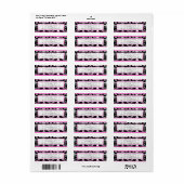 Black Damask Pink en SilverAddress Label (Full Sheet)