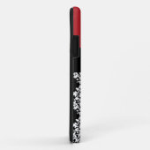 Black Damask Red Initiaal Name Case-Mate iPhone Case (Achterkant/rechts)