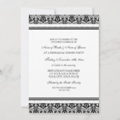Black Damask Rehearsal Dinner Party Kaart (Achterkant)