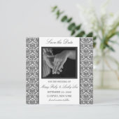 Black Damask Save the Date Announding (Staand voorkant)