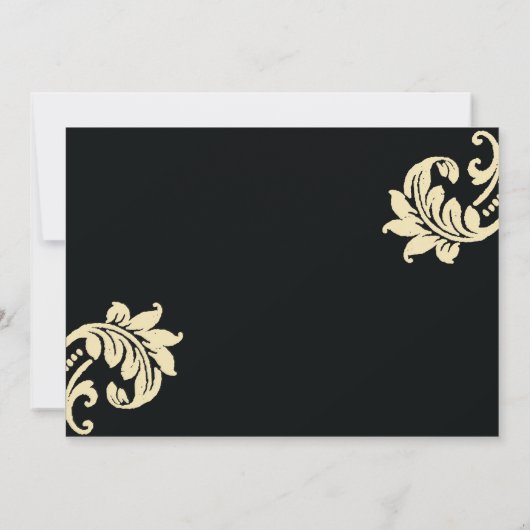 Black Damask slaat de datum Kaart op (Achterkant)