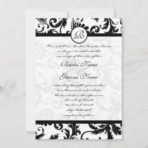 Black Damask Swirls met Stippen Weddenschap Kaart