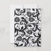 Black Damask Swirls Red Trim Weddenschap RSVP (Achterkant)