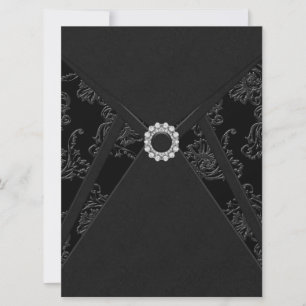 Black Damask Toutes Occasion Fête Invitations
