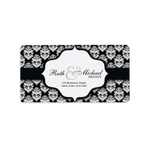 Black Damask - Trouwlabels Etiket