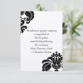  Black Damask Wedding Enclosure-kaarten Kaart (Staand voorkant)