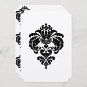 Black Damask Wedding Invitations Kaart (Voorkant / Achterkant)