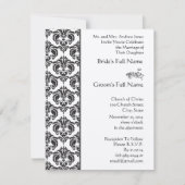 Black Damask Wedding Invitations Kaart (Voorkant)