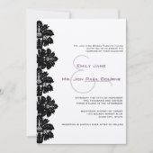 Black Damask Wedding Invitations Kaart (Voorkant)