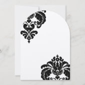 Black Damask Wedding Invitations Kaart (Voorkant)
