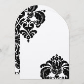 Black Damask Wedding Invitations Kaart (Voorkant / Achterkant)