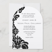  Black Damask Wedding Invitations Kaart (Achterkant)