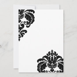 Black Damask Wedding Invitations Kaart