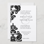 Black Damask Wedding Invitations Kaart (Achterkant)